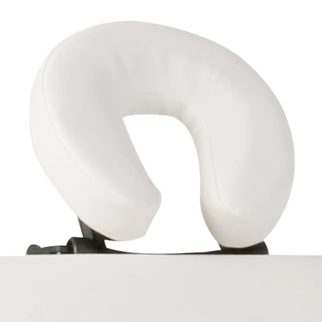 VidaXL Inklapbare massagetafel 2 zones met houten frame (creme)