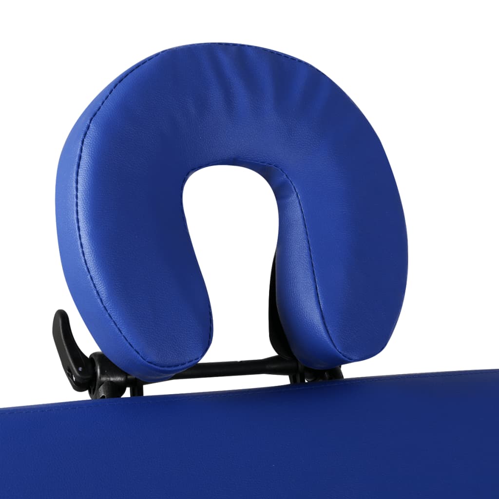 VidaXL Inklapbare massagetafel 3 zones met houten frame (blauw)