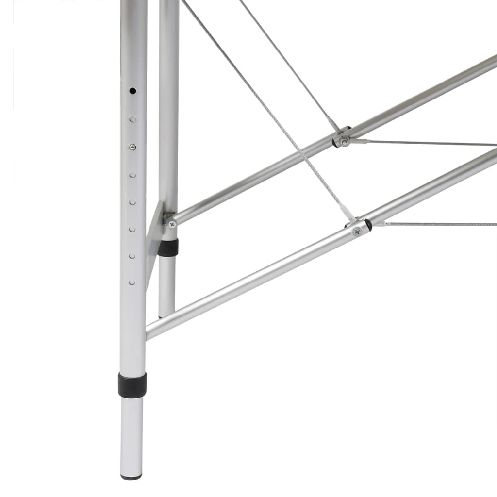 VidaXL Massagetafel met 2 zones inklapbaar aluminum frame zwart