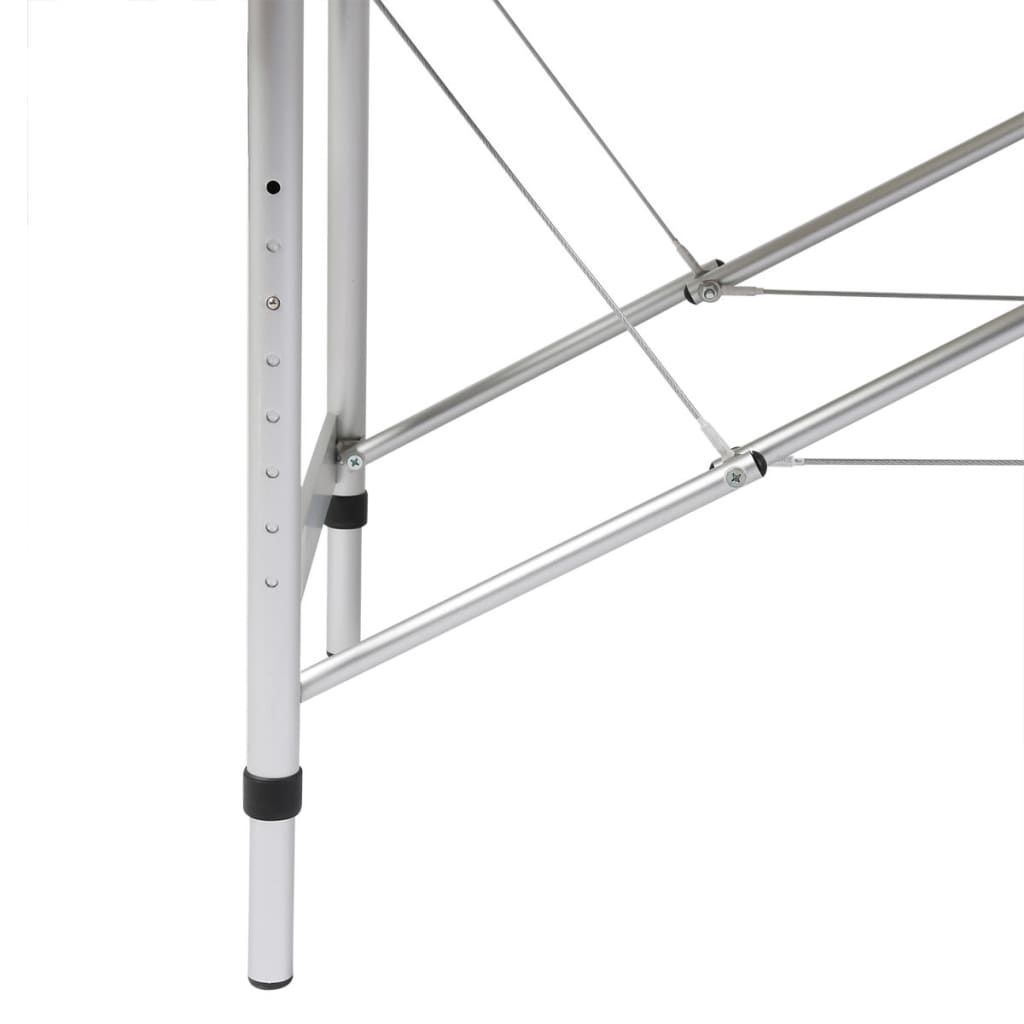 VidaXL Inklapbare massagetafel 3 zones met aluminium frame (creme)