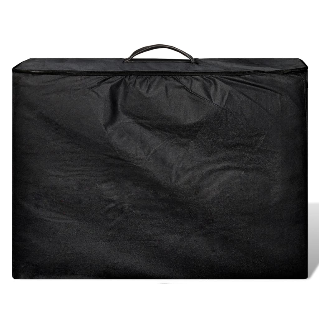 VidaXL Inklapbare massagetafel 4 zones met houten frame (zwart)