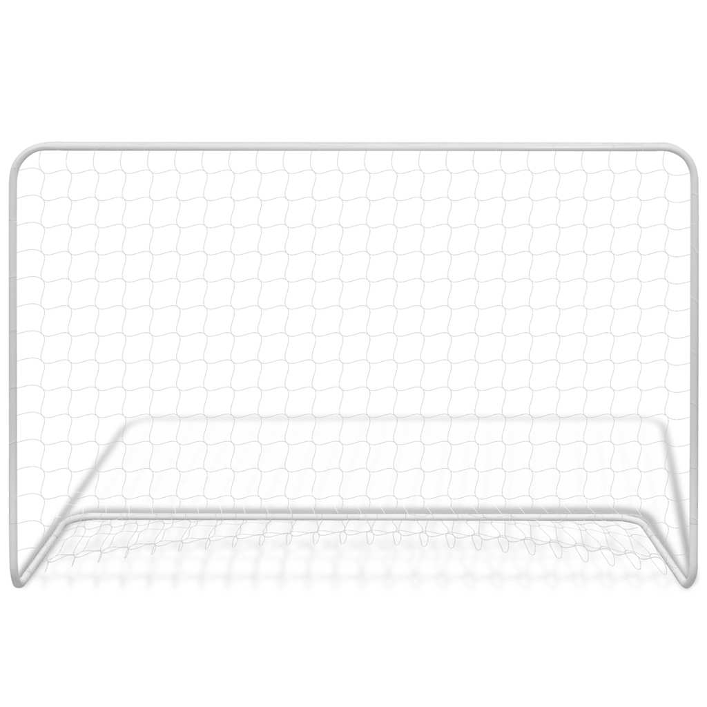 VidaXL Voetbaldoel met net 182x61x122 cm staal wit