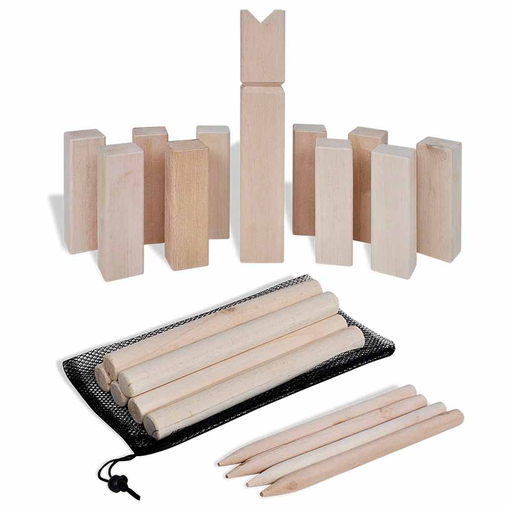 VidaXL Houten kubb spel set