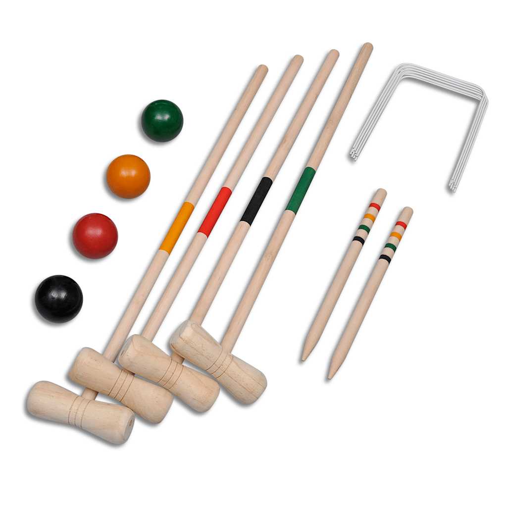 VidaXL Croquetspel voor 4 spelers hout