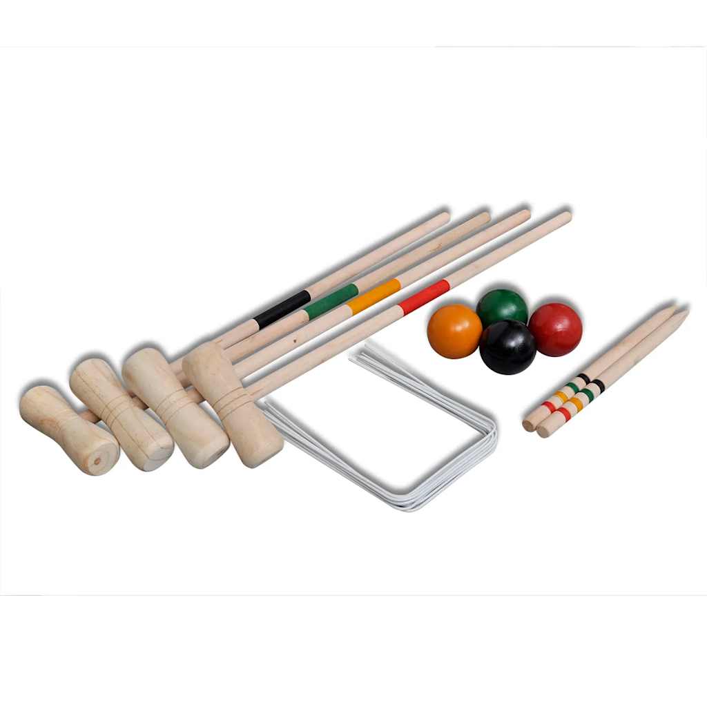 VidaXL Croquetspel voor 4 spelers hout