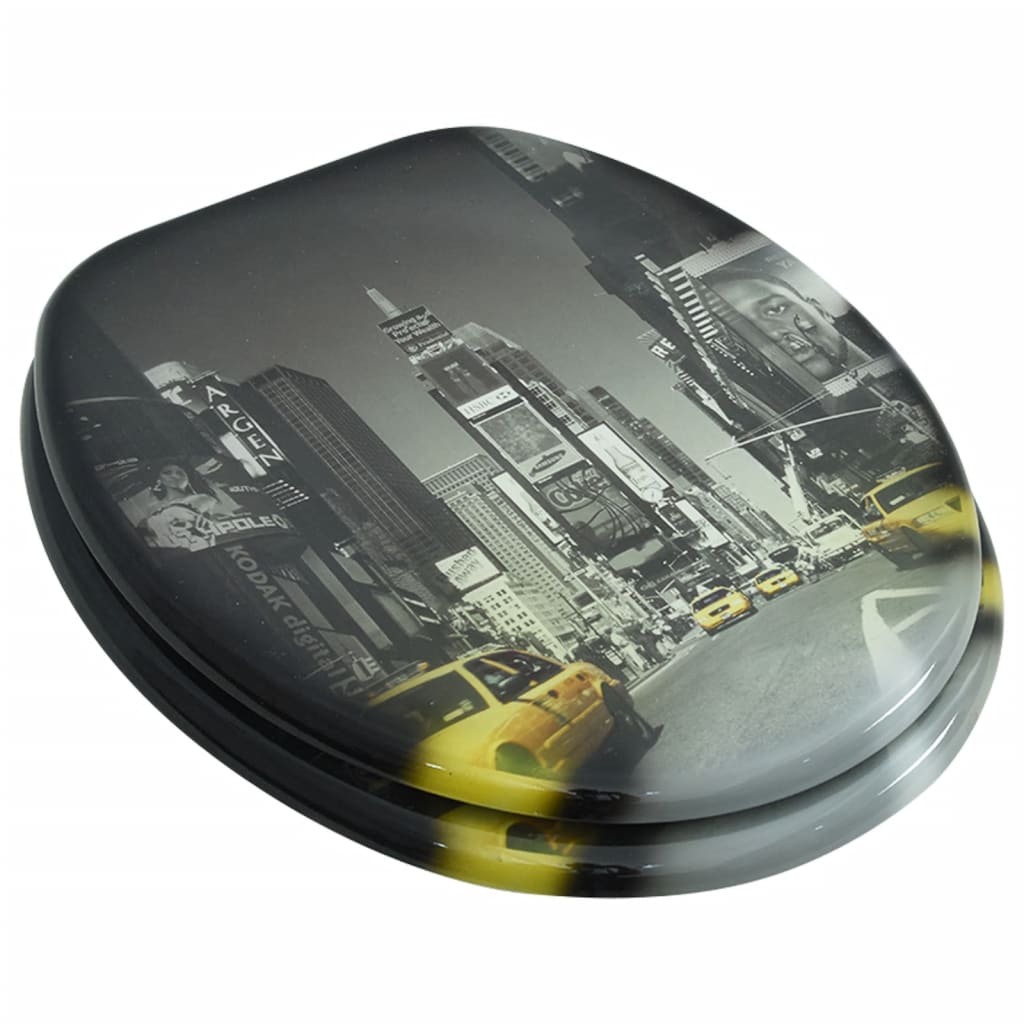 VidaXL Toiletbril van mdf met new york dessin