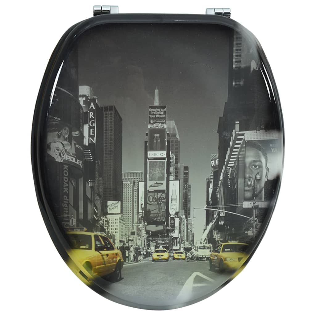 VidaXL Toiletbril van mdf met new york dessin
