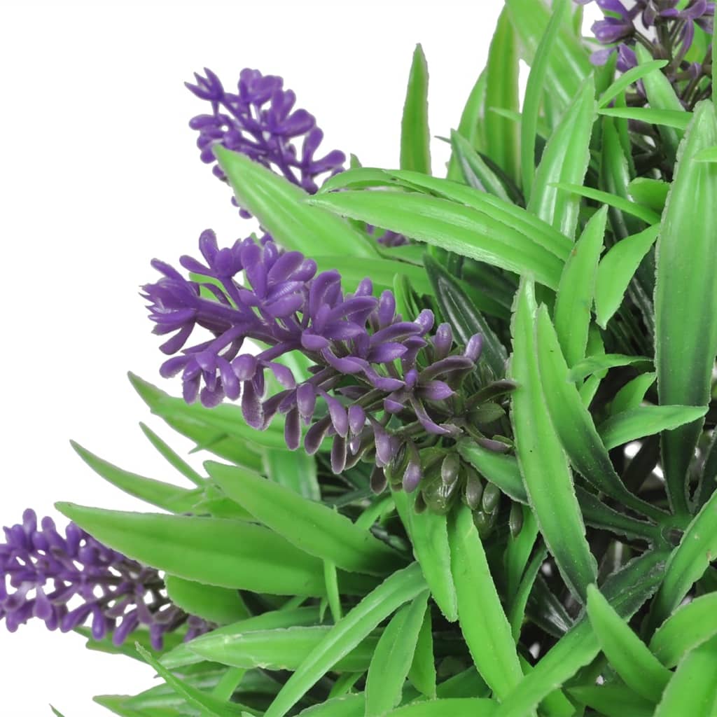 VidaXL 2-delige kunstbuxussenset bolvormig met lavendel 28 cm