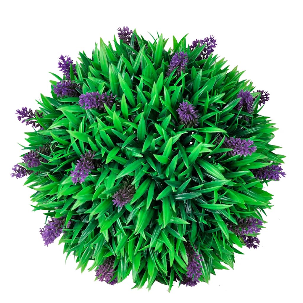 VidaXL 2-delige kunstbuxussenset bolvormig met lavendel 30 cm