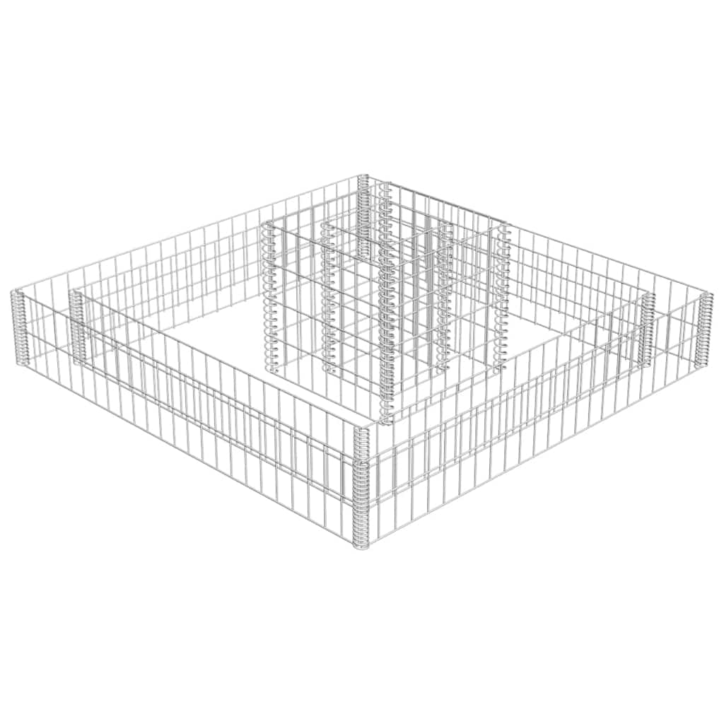 VidaXL Gabion plantenbak 120x120x20 cm gegalvaniseerd staal
