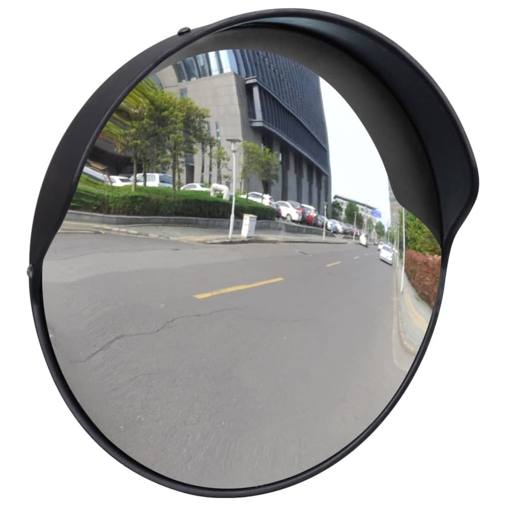 VidaXL Verkeersspiegel voor buiten 30 cm pc-kunststof zwart