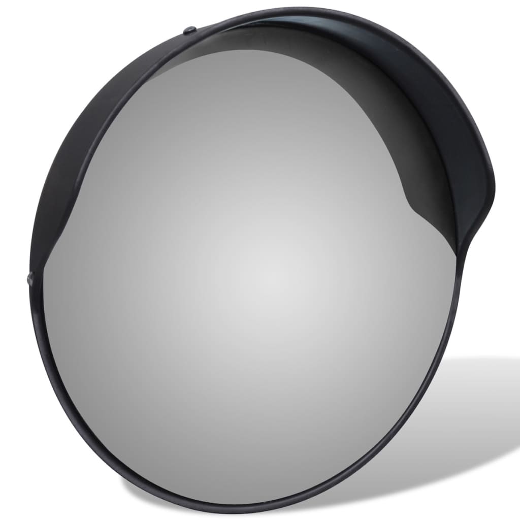 VidaXL Verkeersspiegel voor buiten 30 cm pc-kunststof zwart