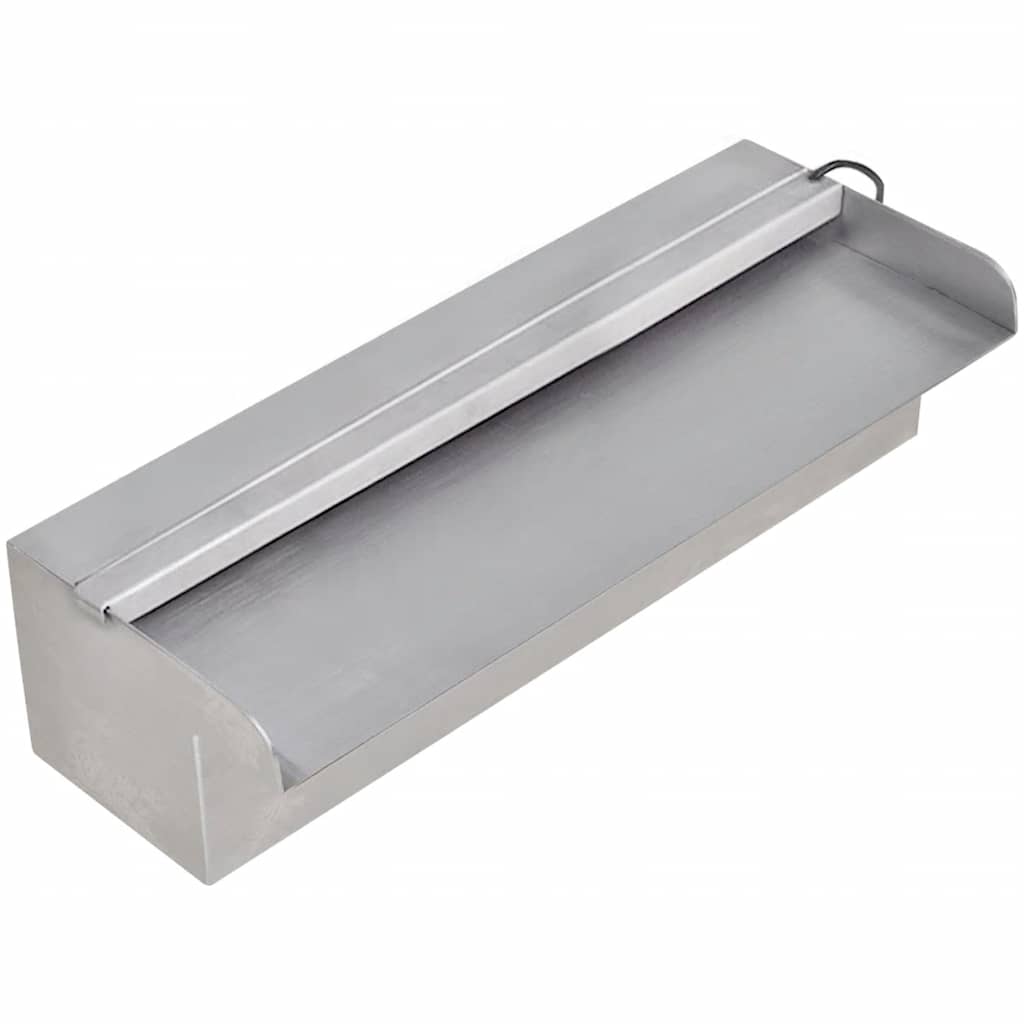 VidaXL Zwembadwaterval met led's rechthoekig 30 cm roestvrij staal