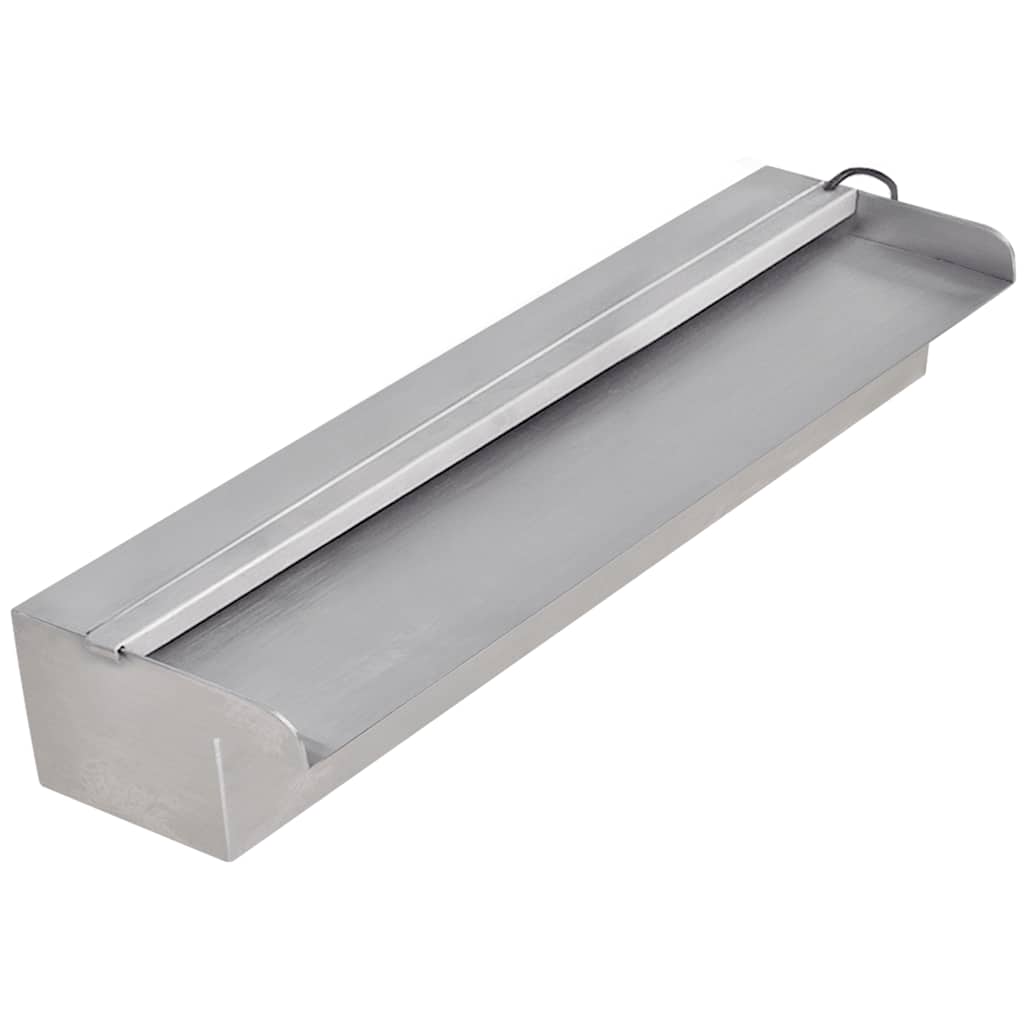 VidaXL Zwembadwaterval met led's rechthoekig 45 cm roestvrij staal