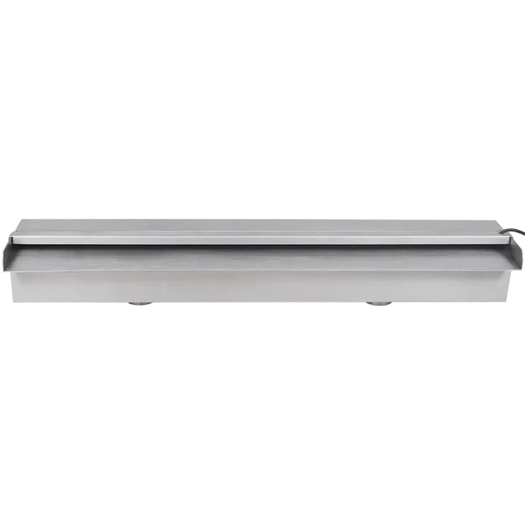 VidaXL Zwembadwaterval met led's rechthoekig 60 cm roestvrij staal