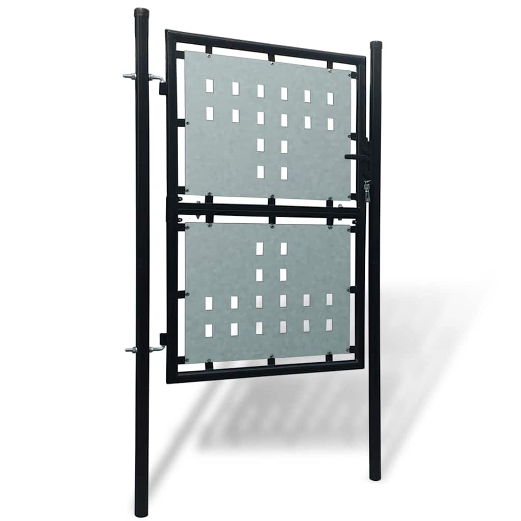 VidaXL Zwarte enkele deur schuttingpoort 100x150 cm