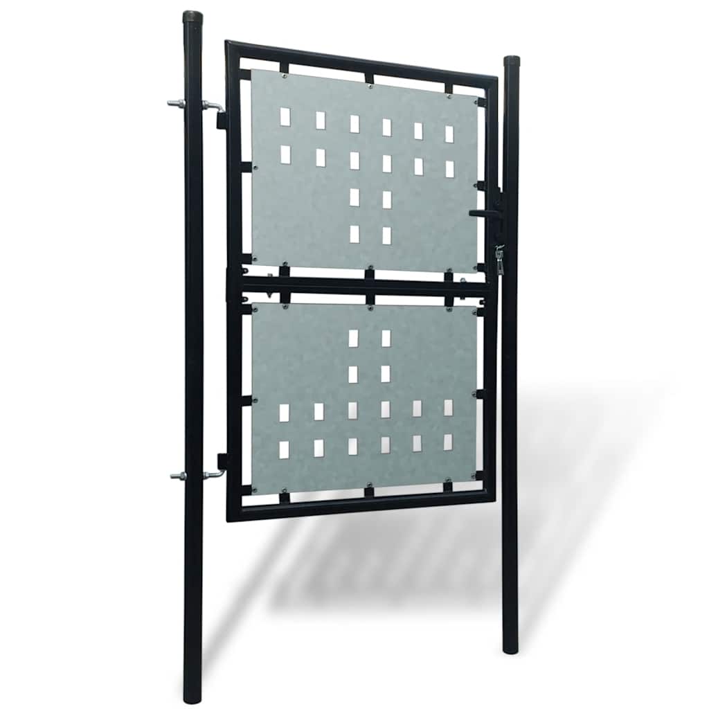 VidaXL Zwarte enkele deur schuttingpoort 100x200 cm
