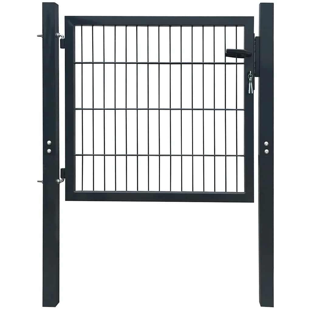 VidaXL 2d hekpoort (enkel) antracietgrijs 100x80 cm
