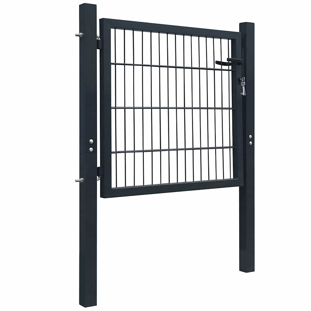 VidaXL 2d hekpoort (enkel) antracietgrijs 100x80 cm