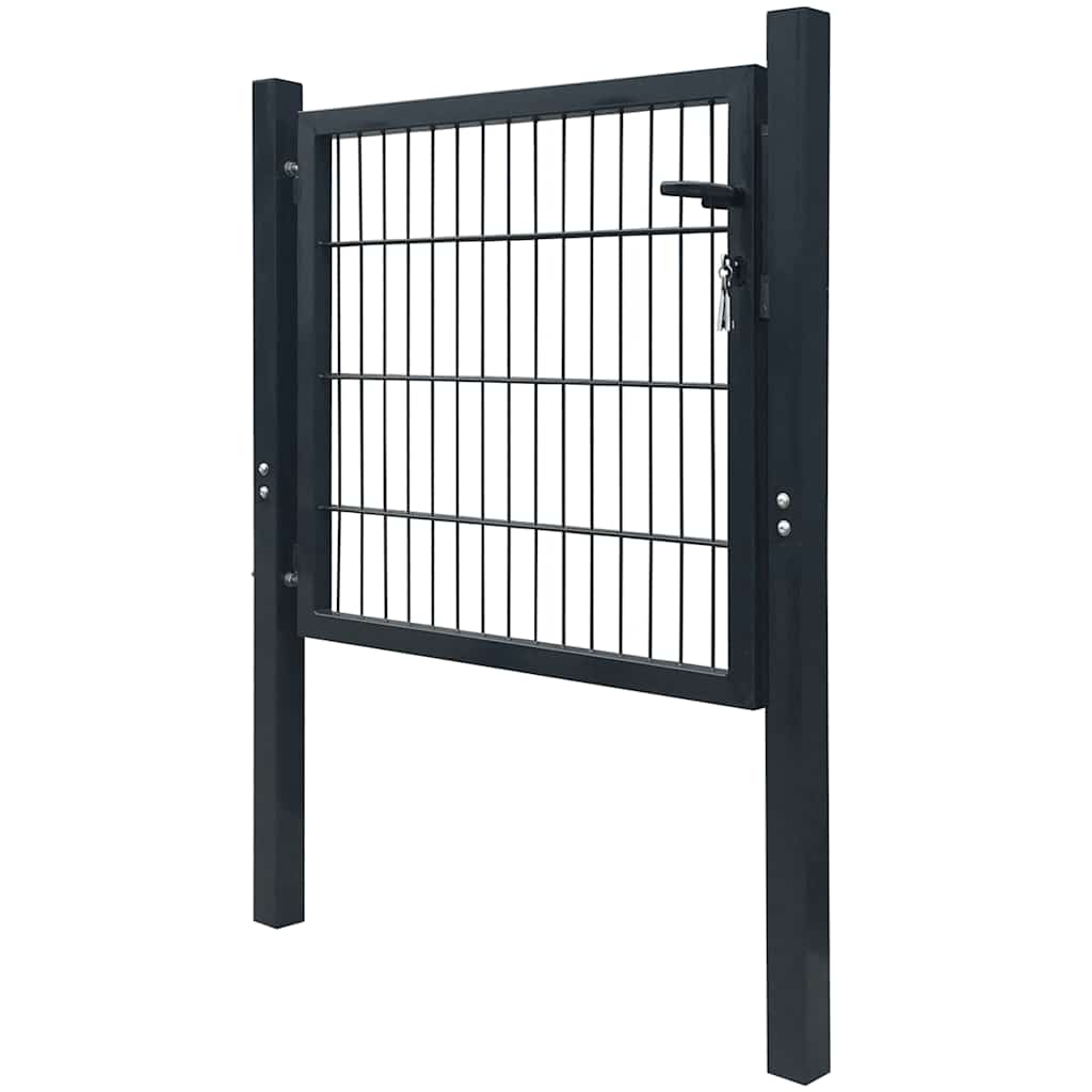 VidaXL 2d hekpoort (enkel) antracietgrijs 100x80 cm