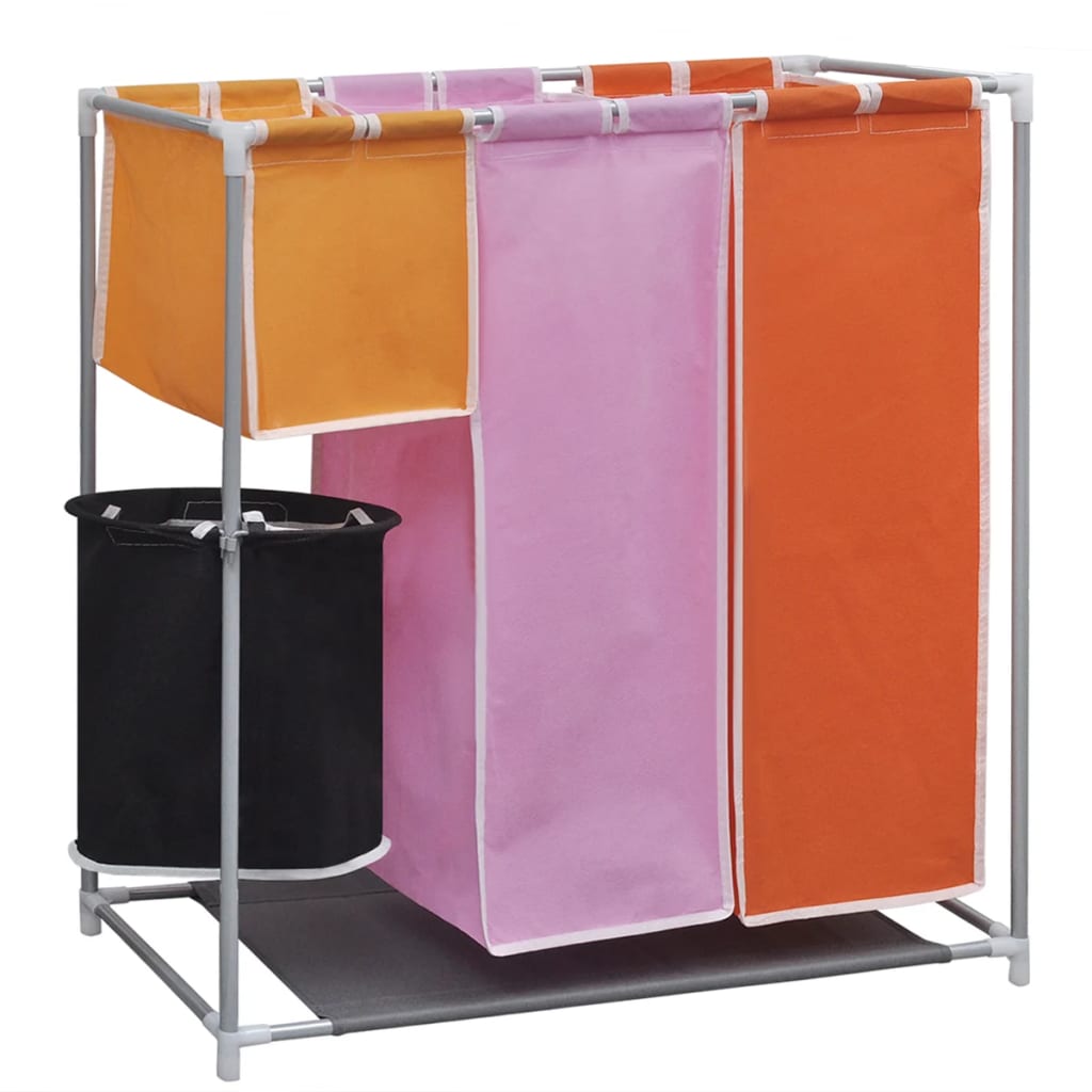VidaXL 3-delige wassorteerder met wasmand