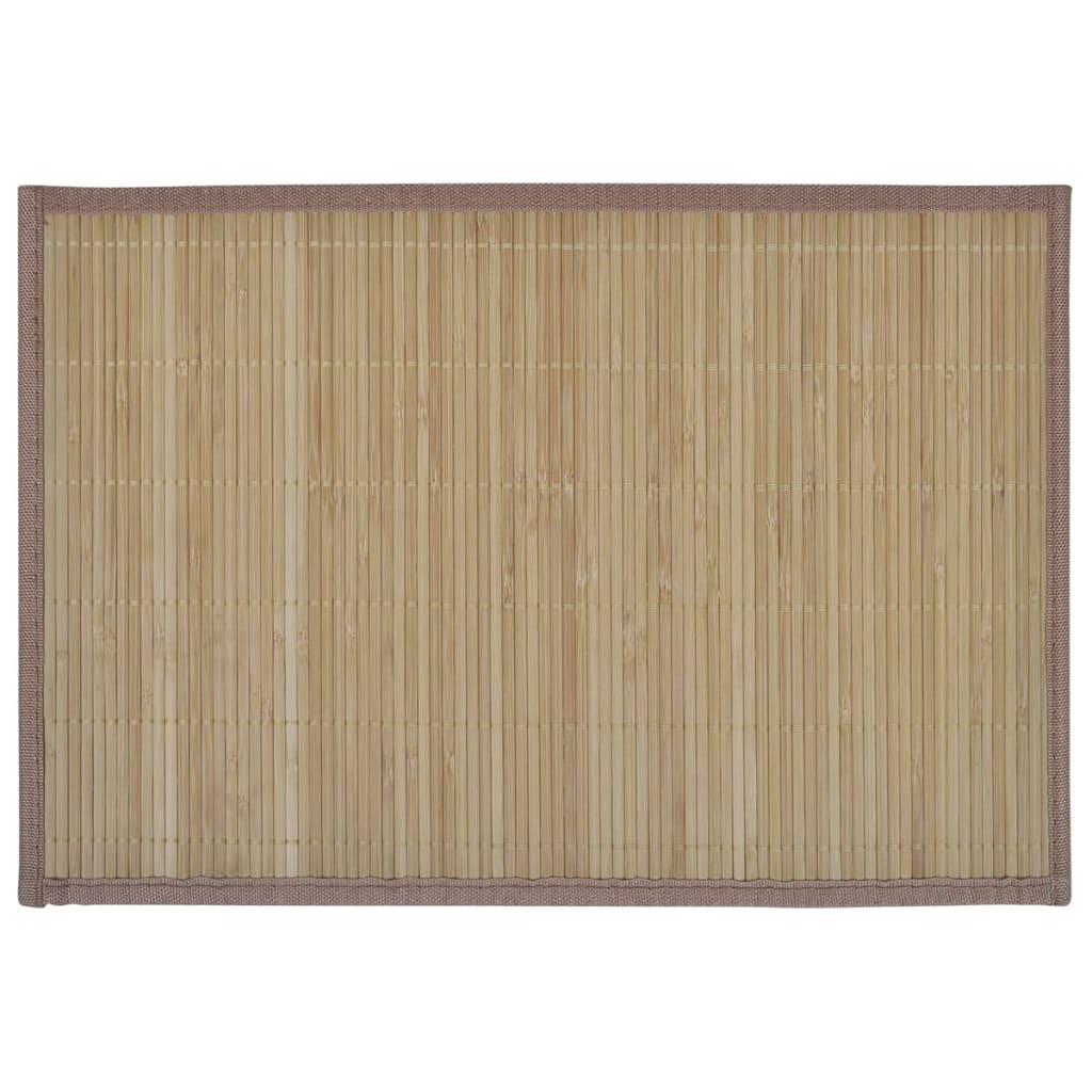 VidaXL 6 st placemats 30x45 cm bamboe bruin