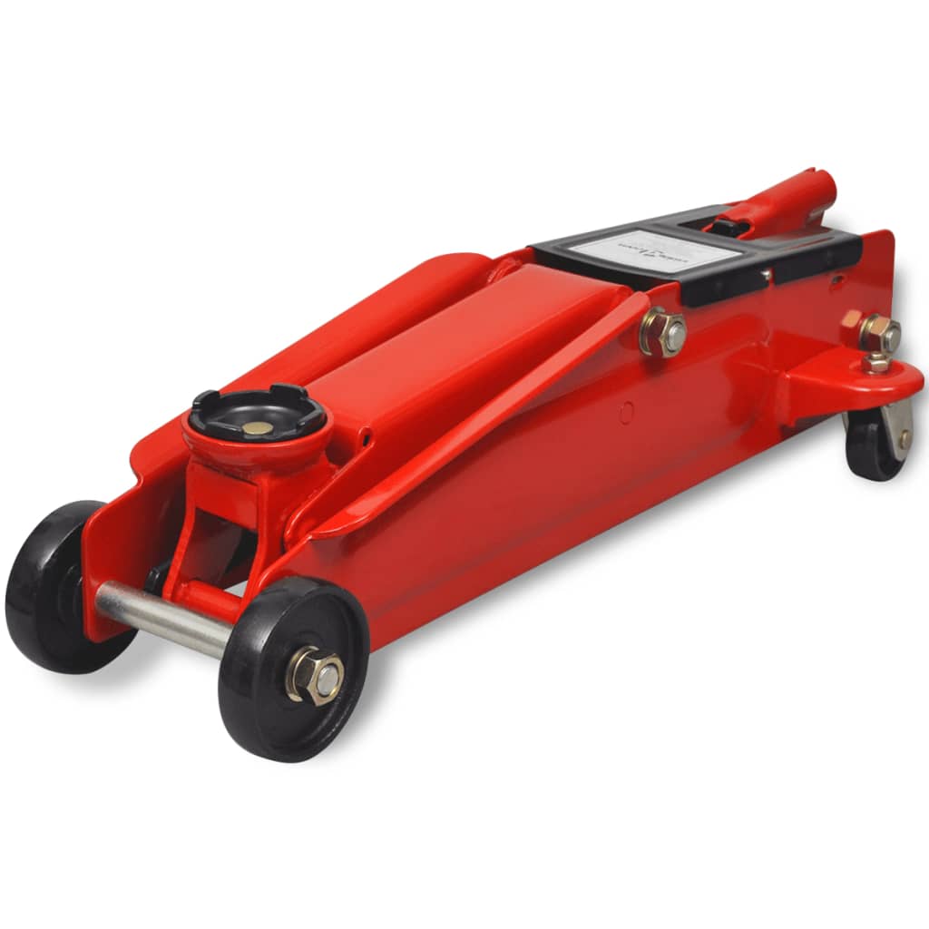 VidaXL Hydraulische vloerkrik laag profiel 3 ton rood