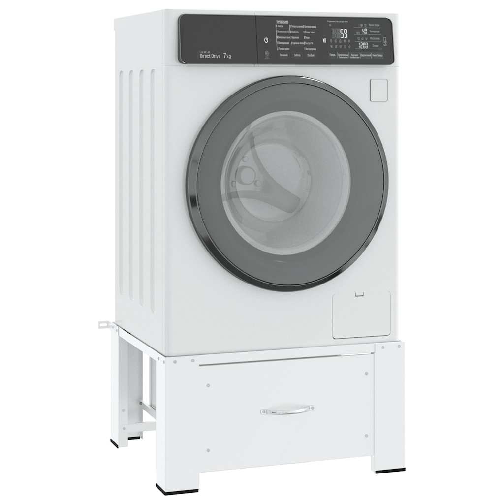 VidaXL Wasmachineverhoger met lade wit