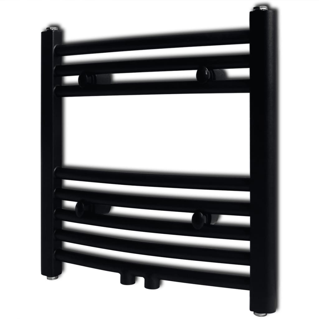 VidaXL Radiator handdoekenrek gebogen 480x480 mm zwart