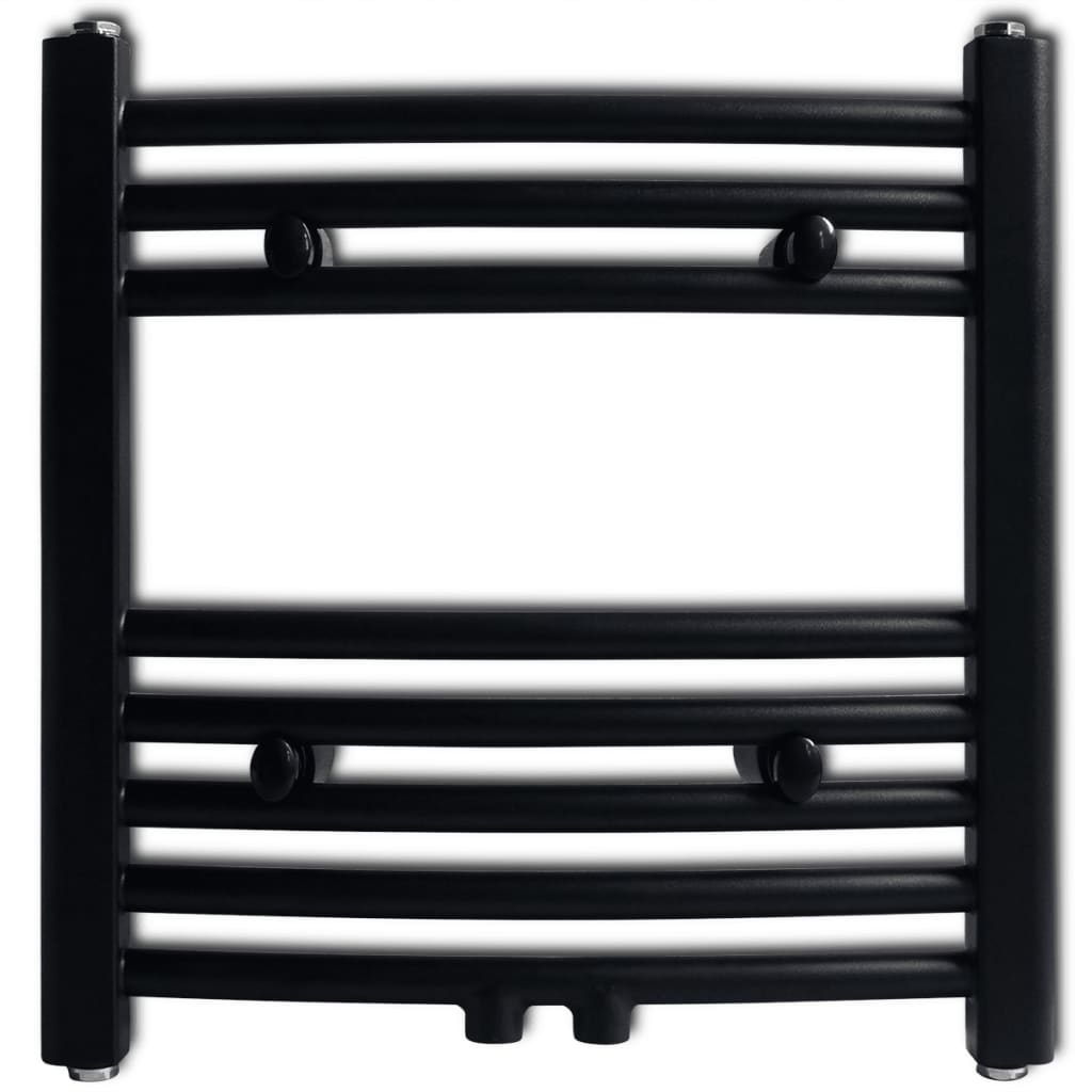 VidaXL Radiator handdoekenrek gebogen 480x480 mm zwart