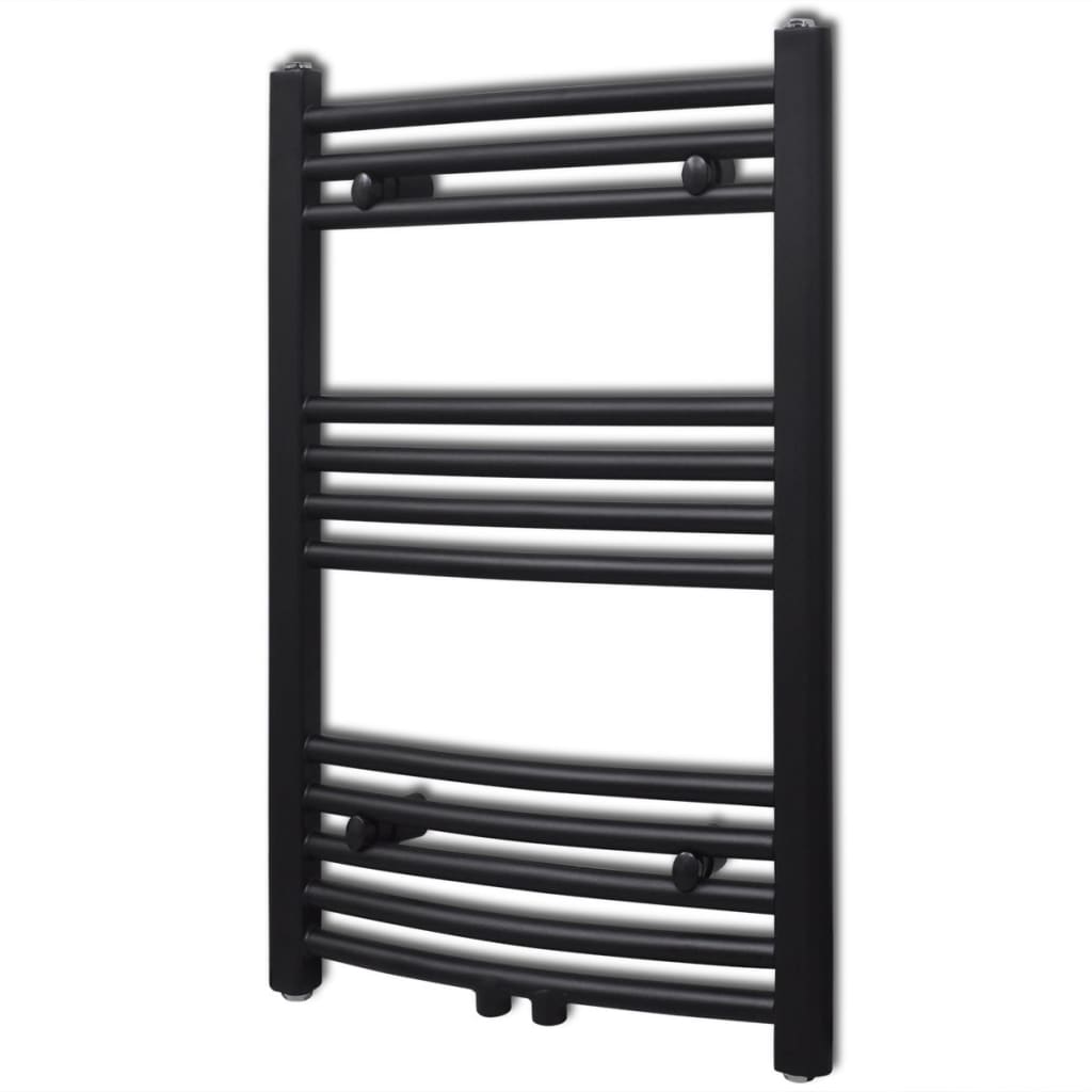 VidaXL Radiator handdoekenrek gebogen 500x764 mm zwart
