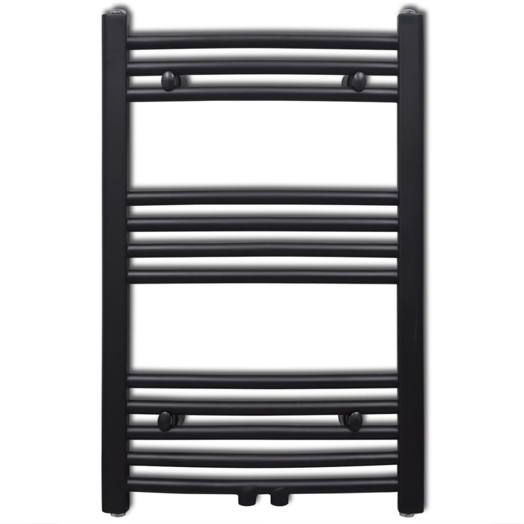 VidaXL Radiator handdoekenrek gebogen 500x764 mm zwart