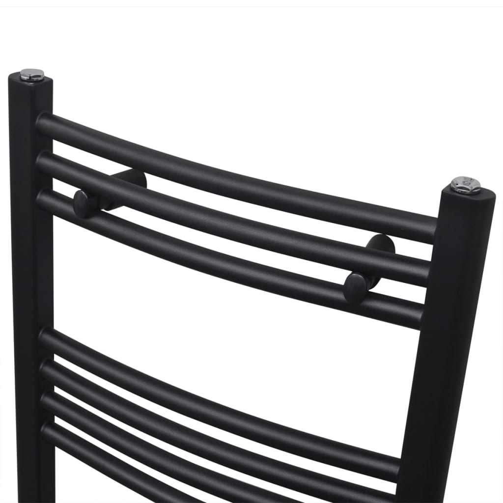 VidaXL Radiator handdoekenrek gebogen 500x1160 mm zwart