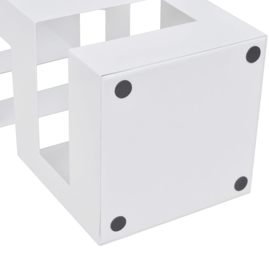VidaXL Paraplu- en wandelstokhouder wit vierkant staal 48,5 cm