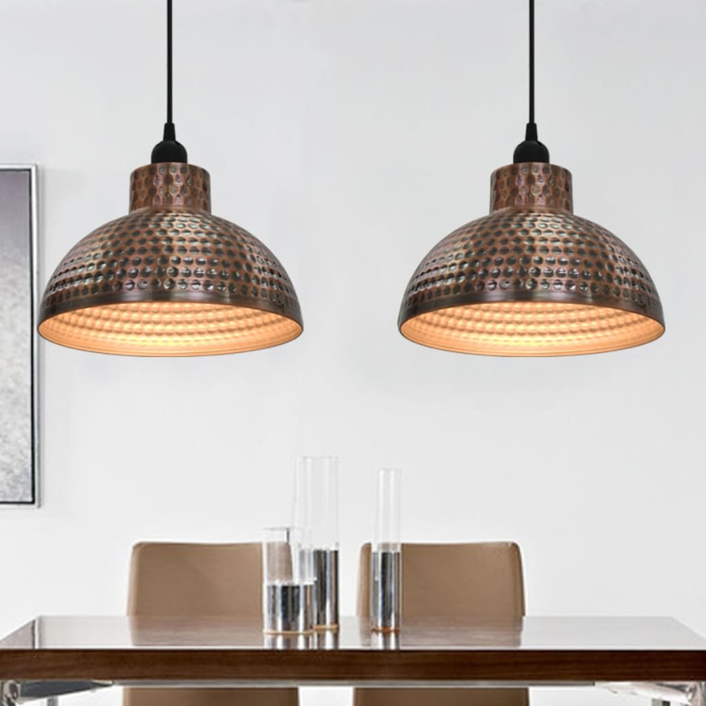 VidaXL Plafondlampen halve bolvorm koperkleurig 2 st