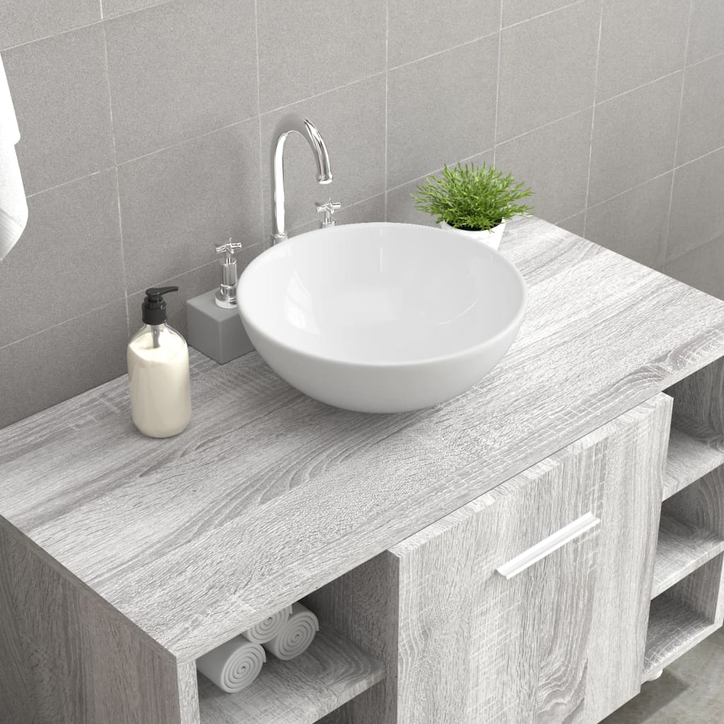 VidaXL Wastafel wit 28x28x10 cm keramiek