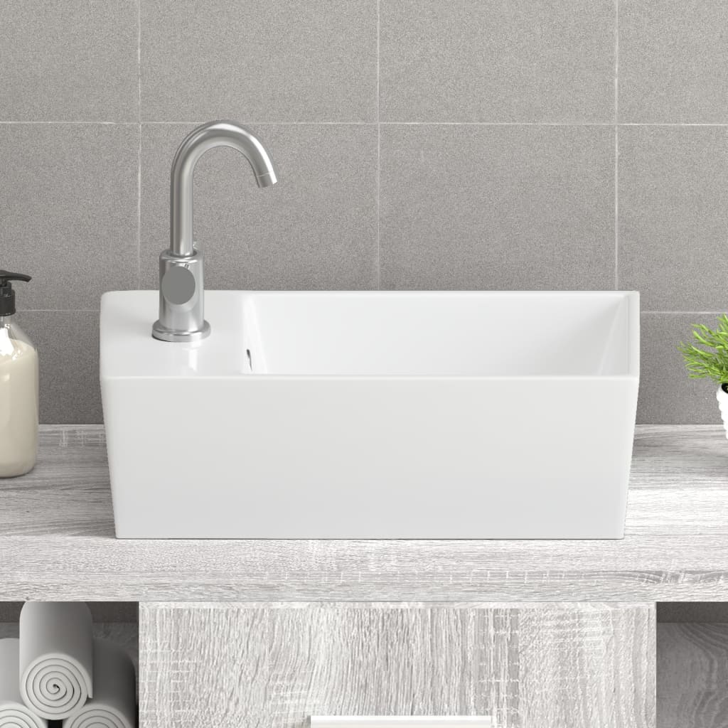 VidaXL Wasbak 48x25x15 cm keramiek wit