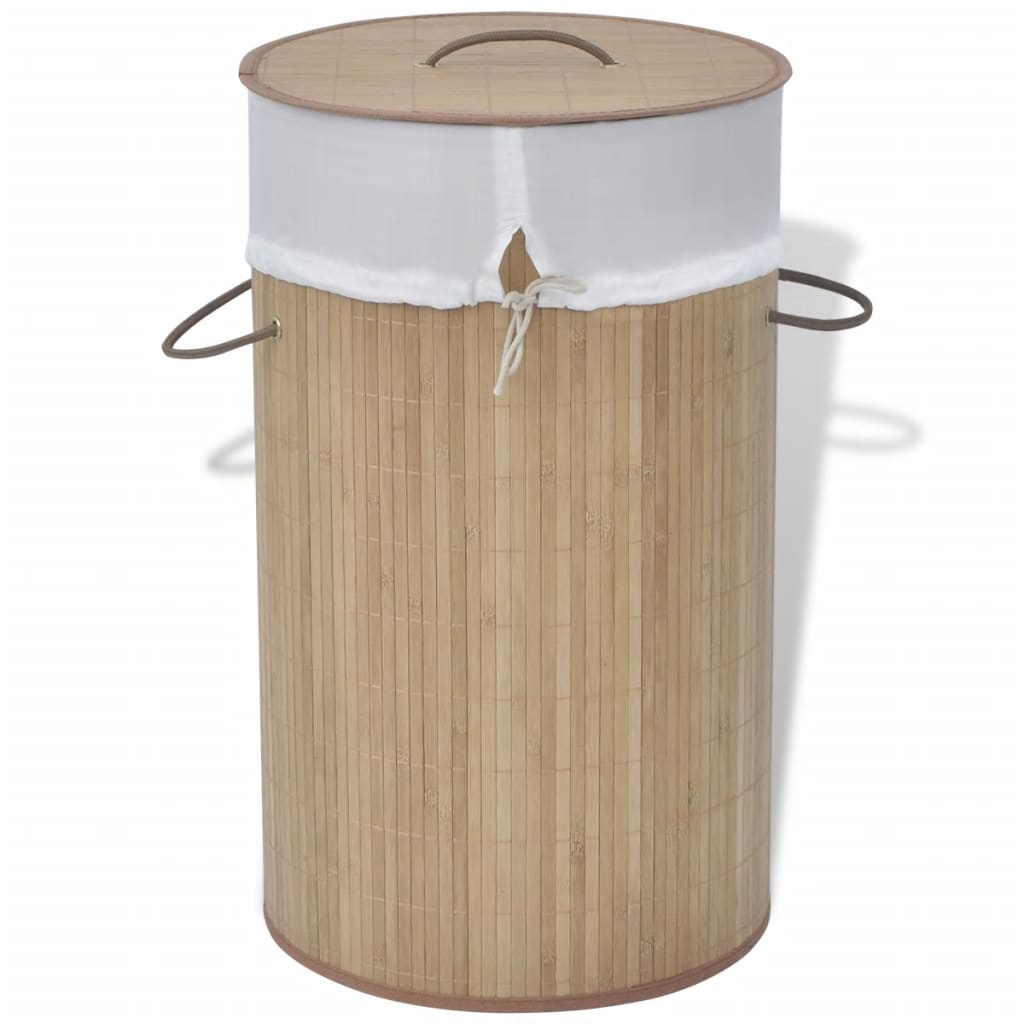 VidaXL Wasmand rond bamboe natuurlijk