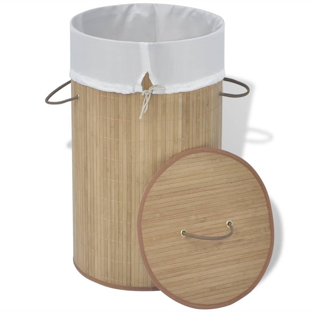 VidaXL Wasmand rond bamboe natuurlijk
