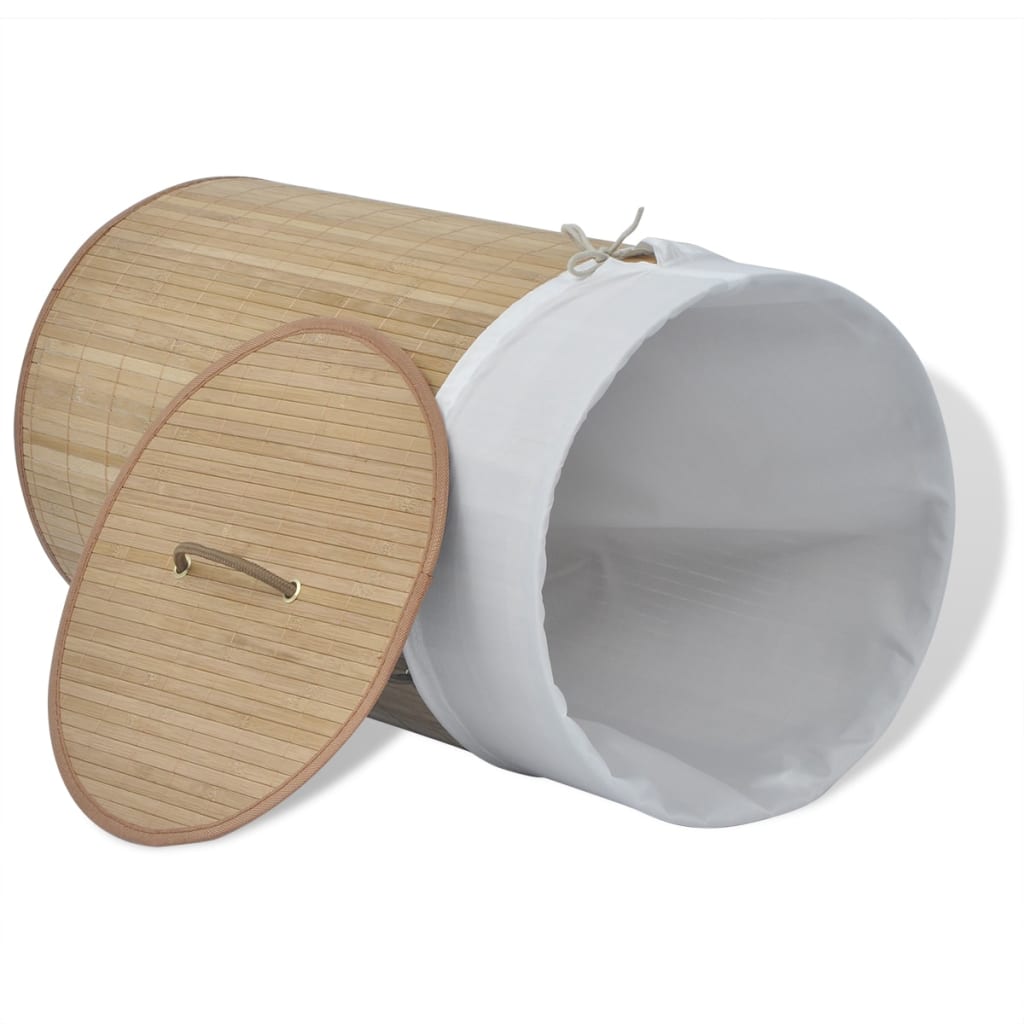 VidaXL Wasmand rond bamboe natuurlijk