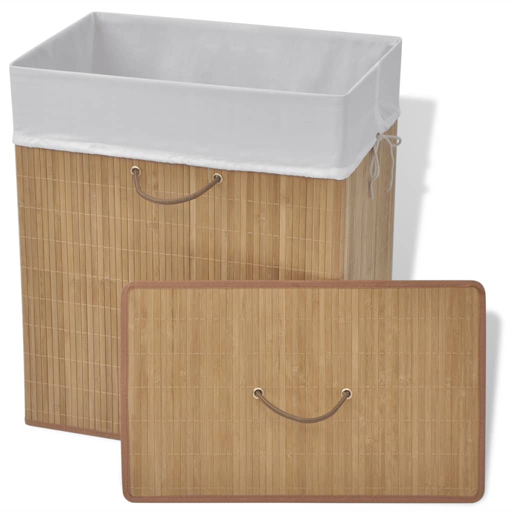 VidaXL Wasmand rechthoekig bamboe natuurlijk