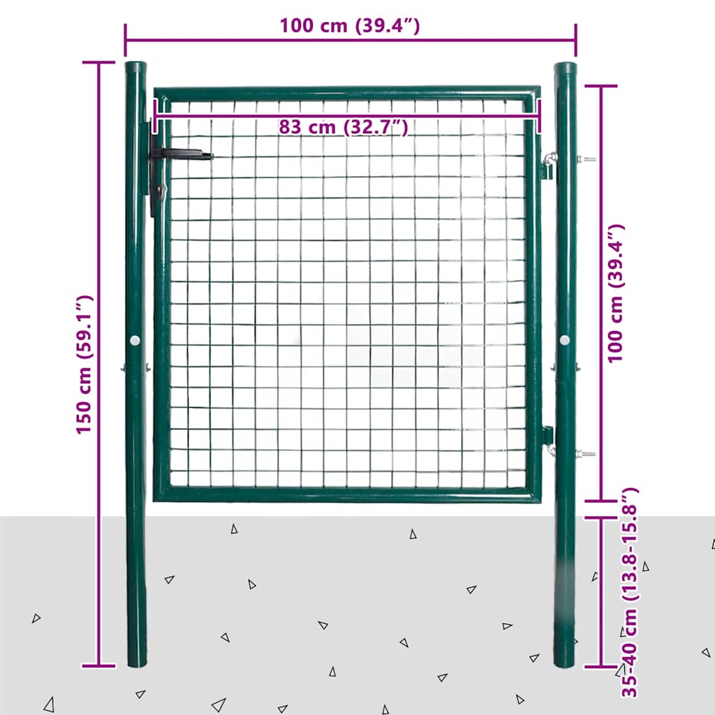 VidaXL Enkele deur 100x100 cm gepoedercoat staal