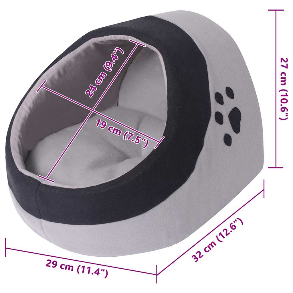 VidaXL Kattenmand m grijs en zwart