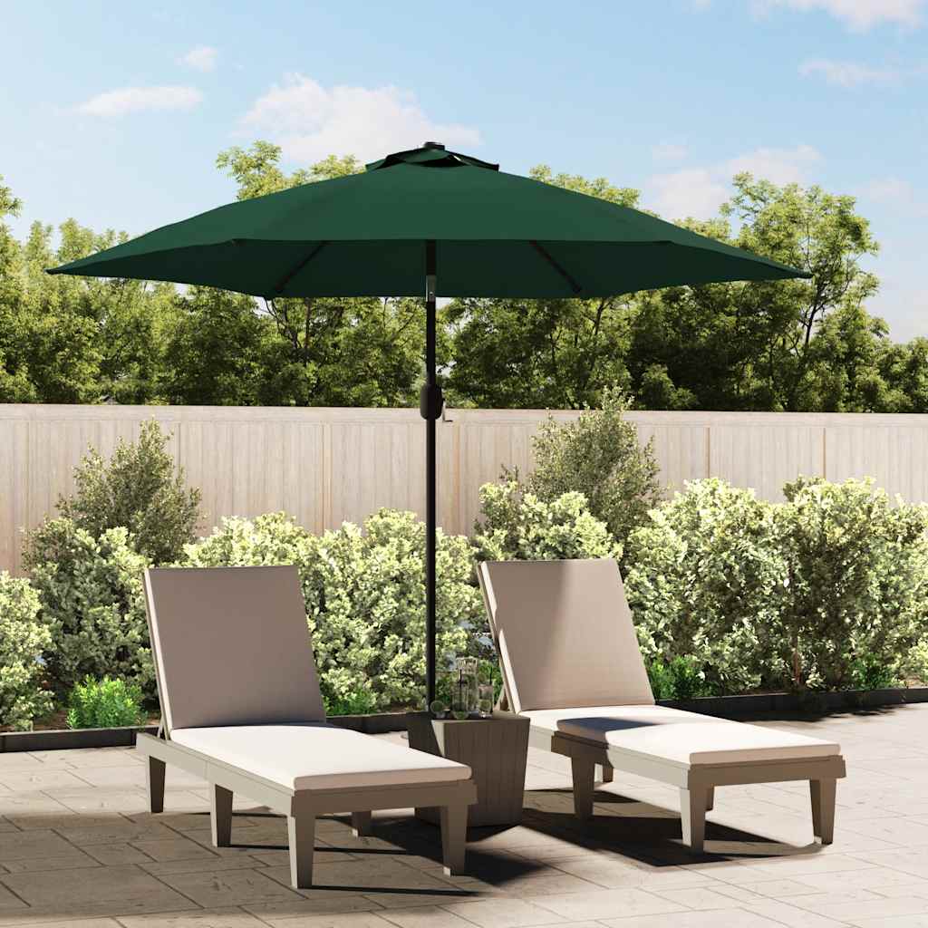 VidaXL Zweefparasol met led 3,5 m groen
