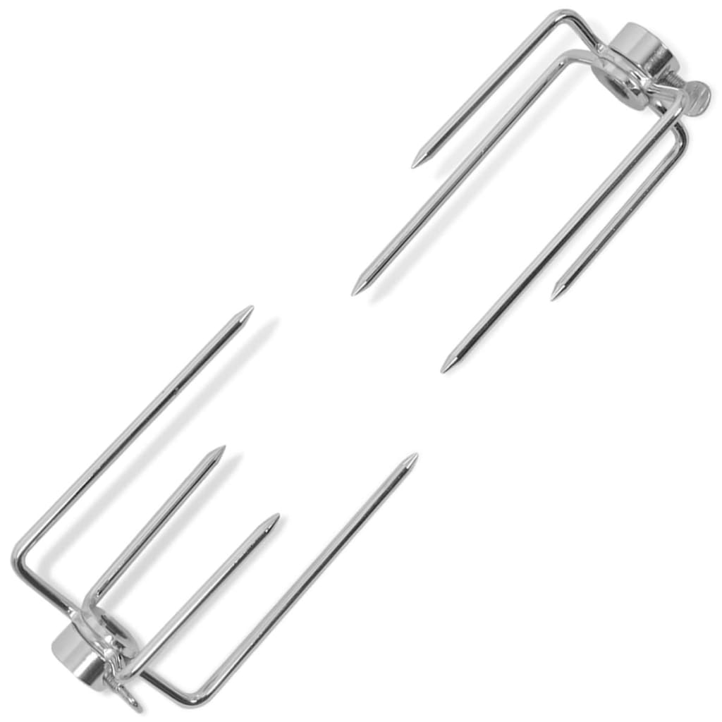 VidaXL Bbq draaispit vorken 2 stuks staal