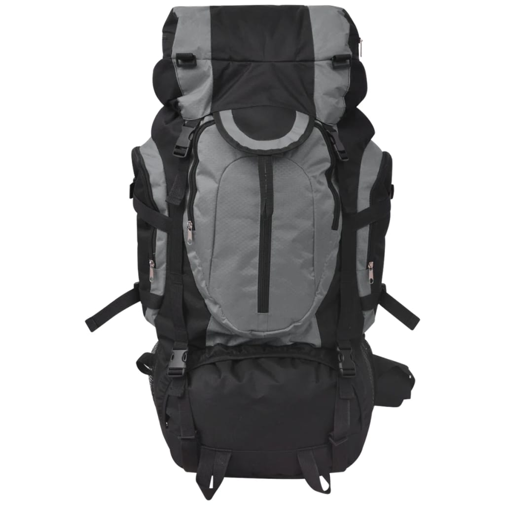 VidaXL Rugzak hiking xxl 75 l zwart en grijs