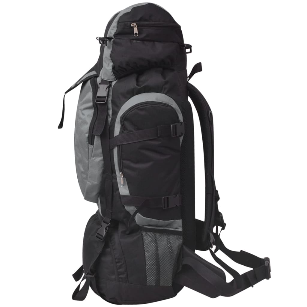 VidaXL Rugzak hiking xxl 75 l zwart en grijs