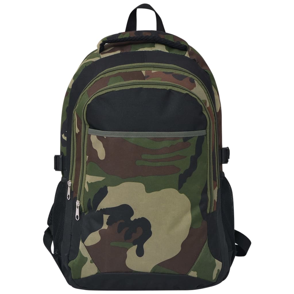 VidaXL Rugzak voor school 40 l zwart en camouflage