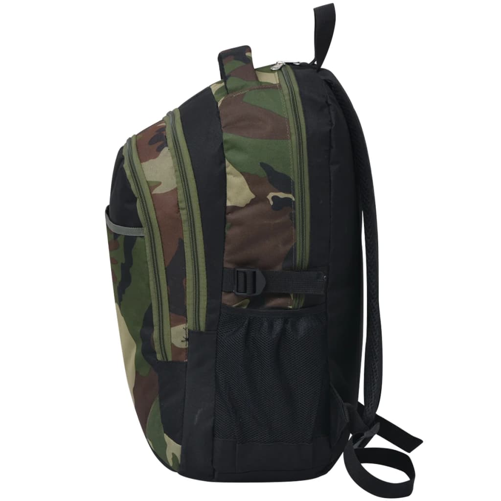 VidaXL Rugzak voor school 40 l zwart en camouflage