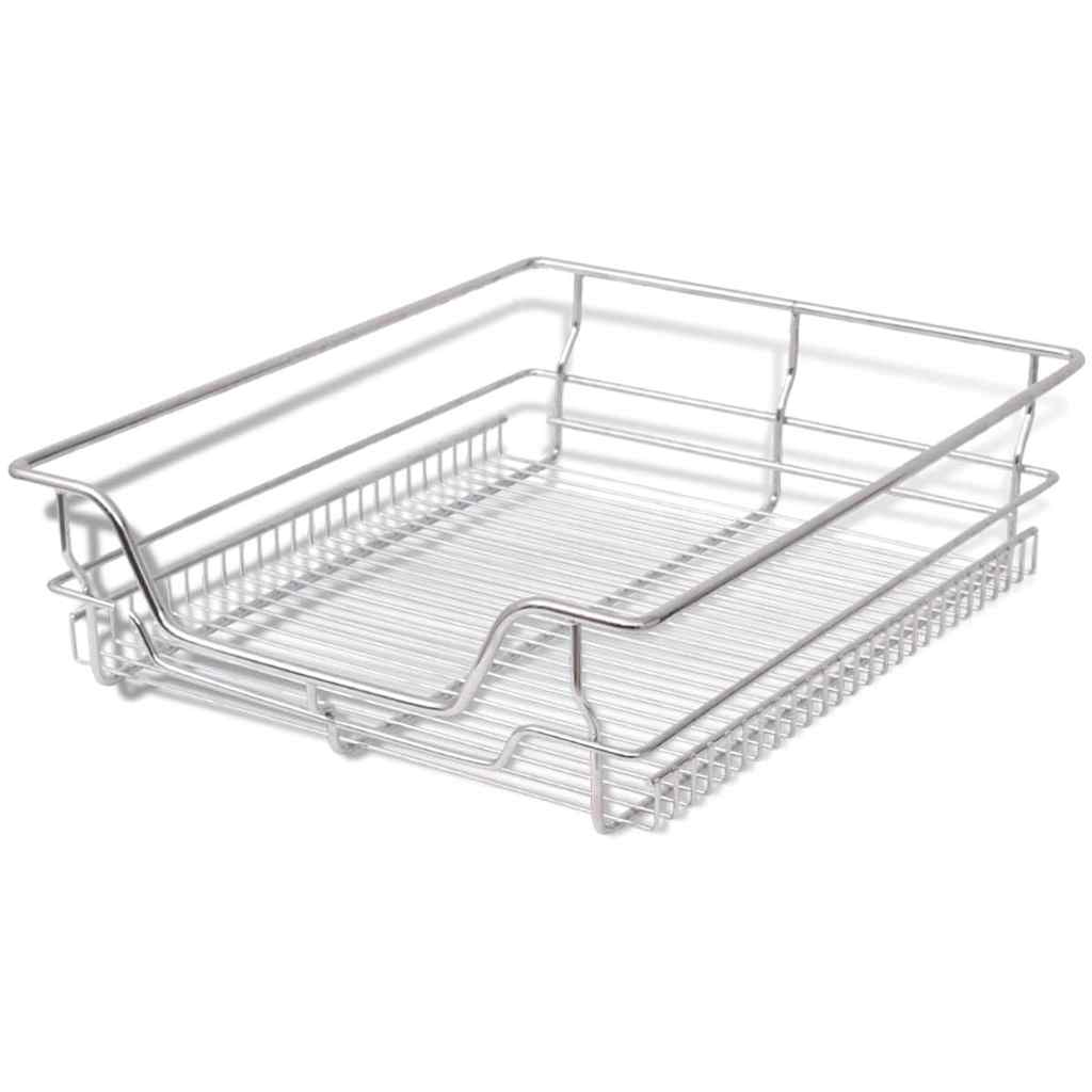 VidaXL Draadmanden uittrekbaar 2 st 500 mm zilverkleurig